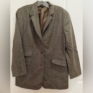 Vintage Brooks Brothers SC 3 Button Tweed 100% Wool Olive/Tan Size 12